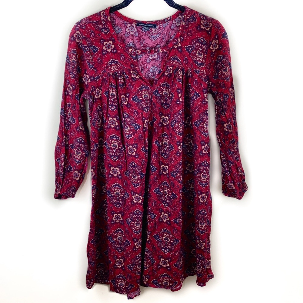 American Eagle quarter sleeve v neck boho dress